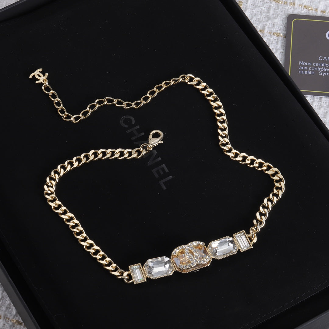 Fashion CC rhinestone necklace