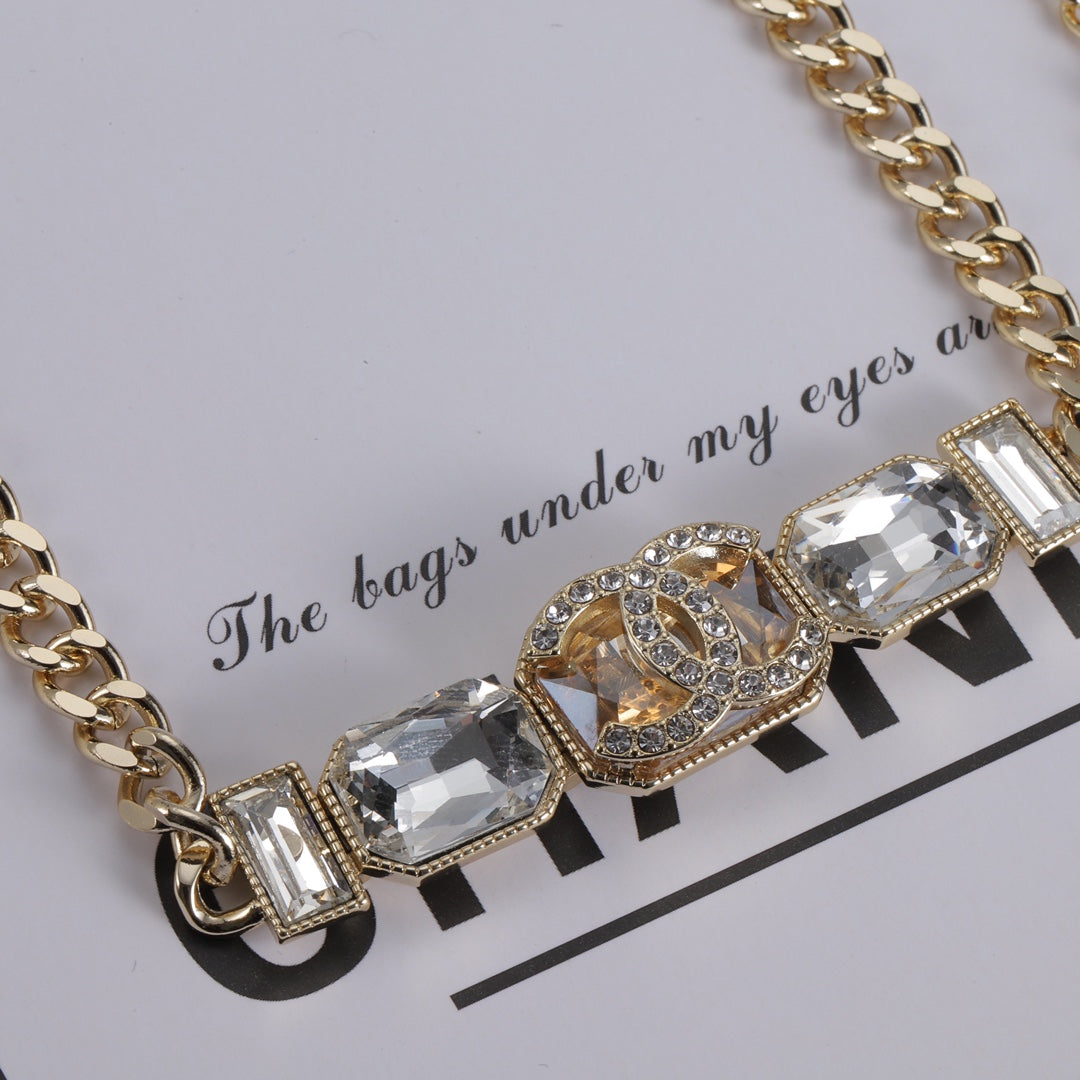 Fashion CC rhinestone necklace