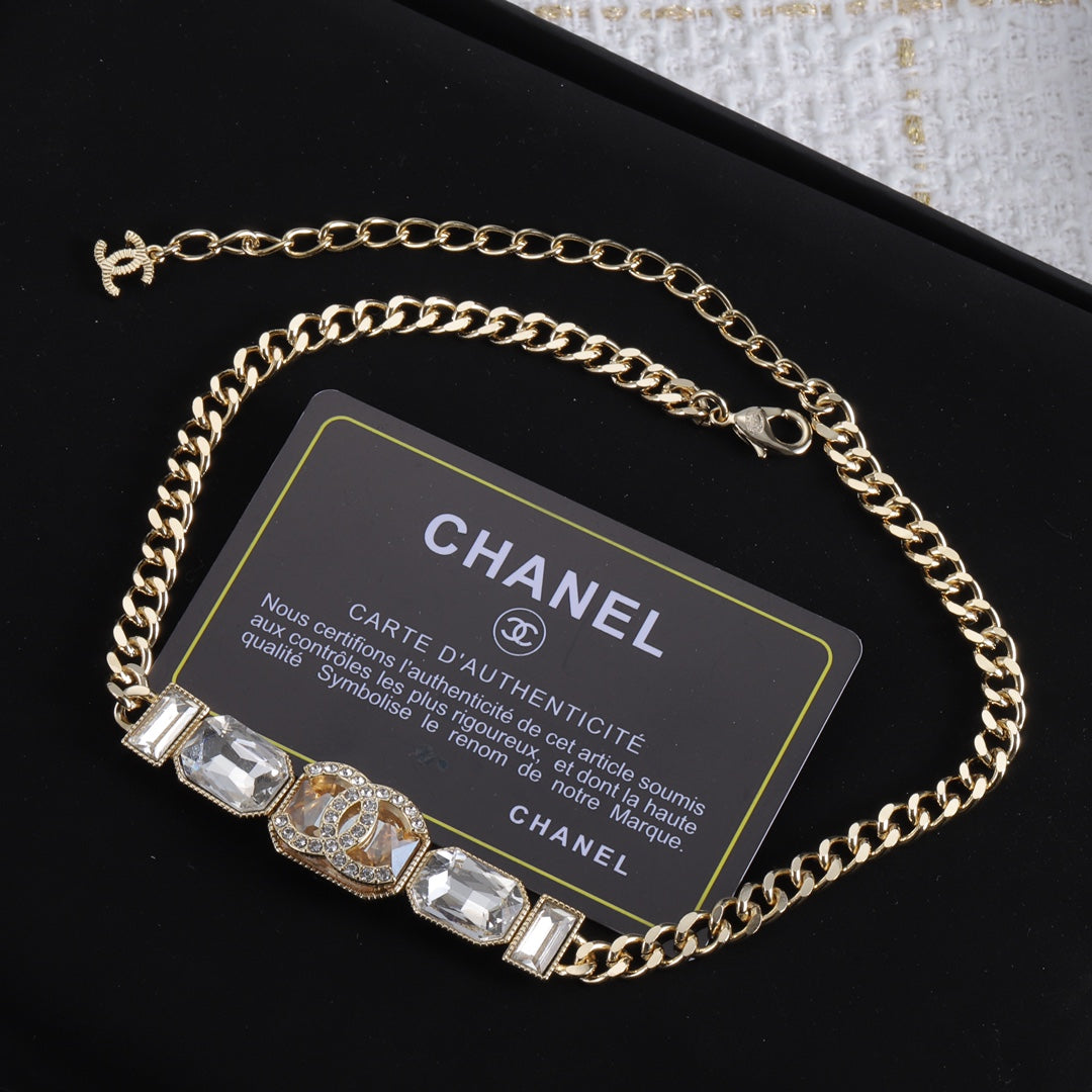 Fashion CC rhinestone necklace