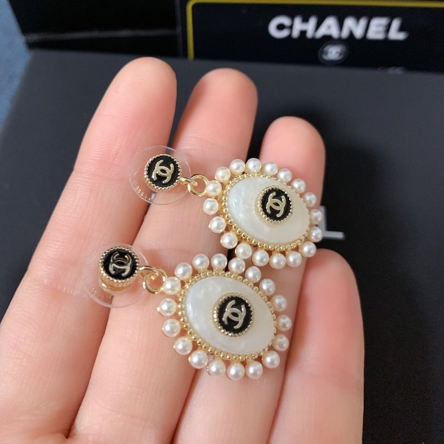 Fashion CC Pearl Earrings