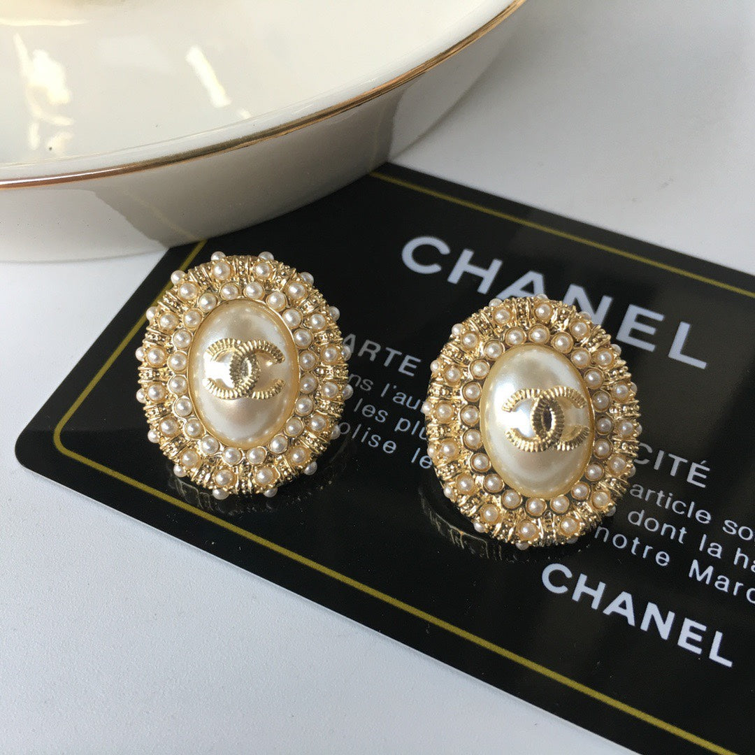 Fashion CC Pearl Earrings