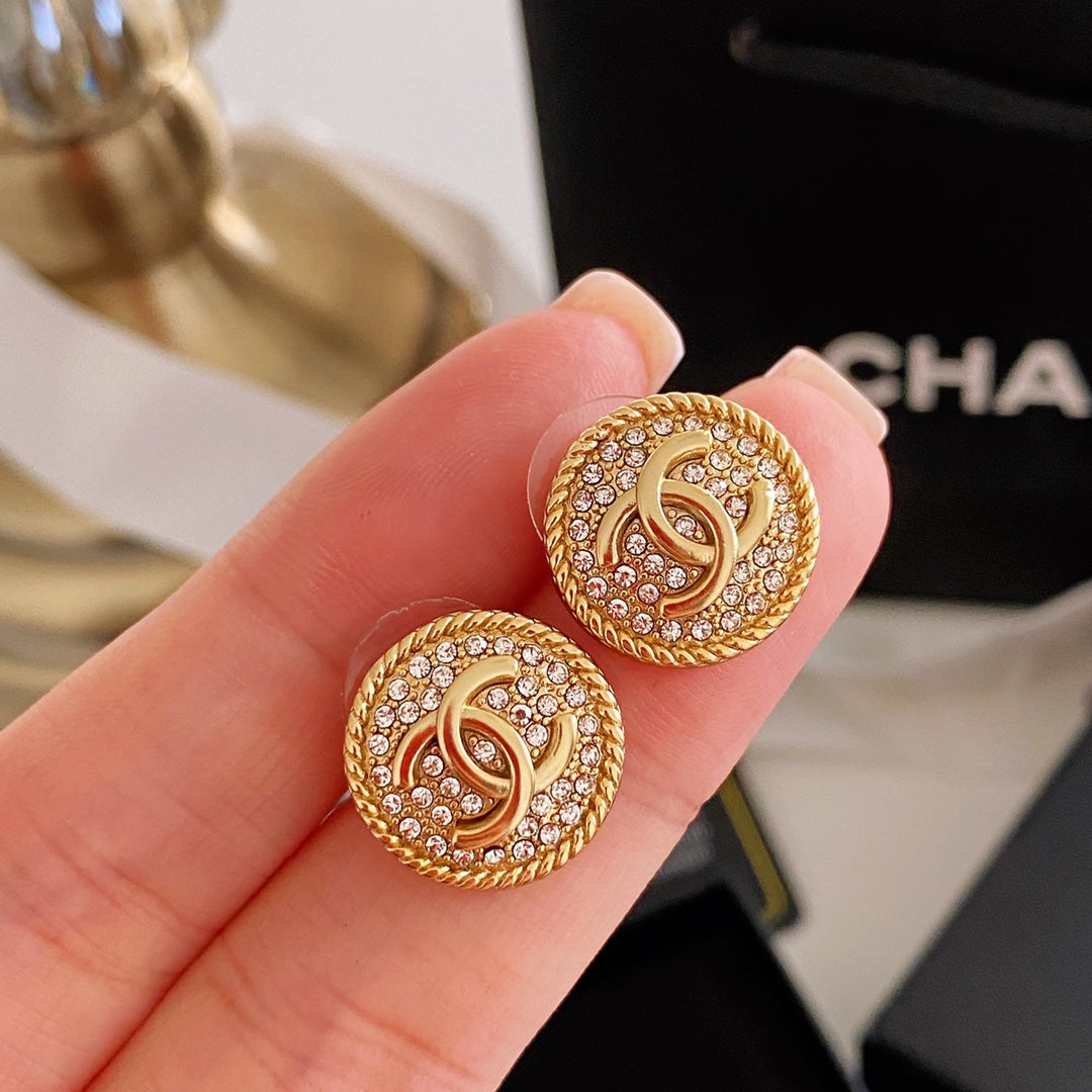 Fashion CC rhinestone earrings