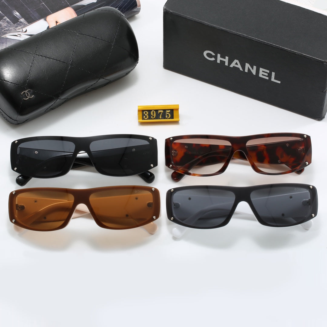 4-color luxury CC letter printed frame sunglasses