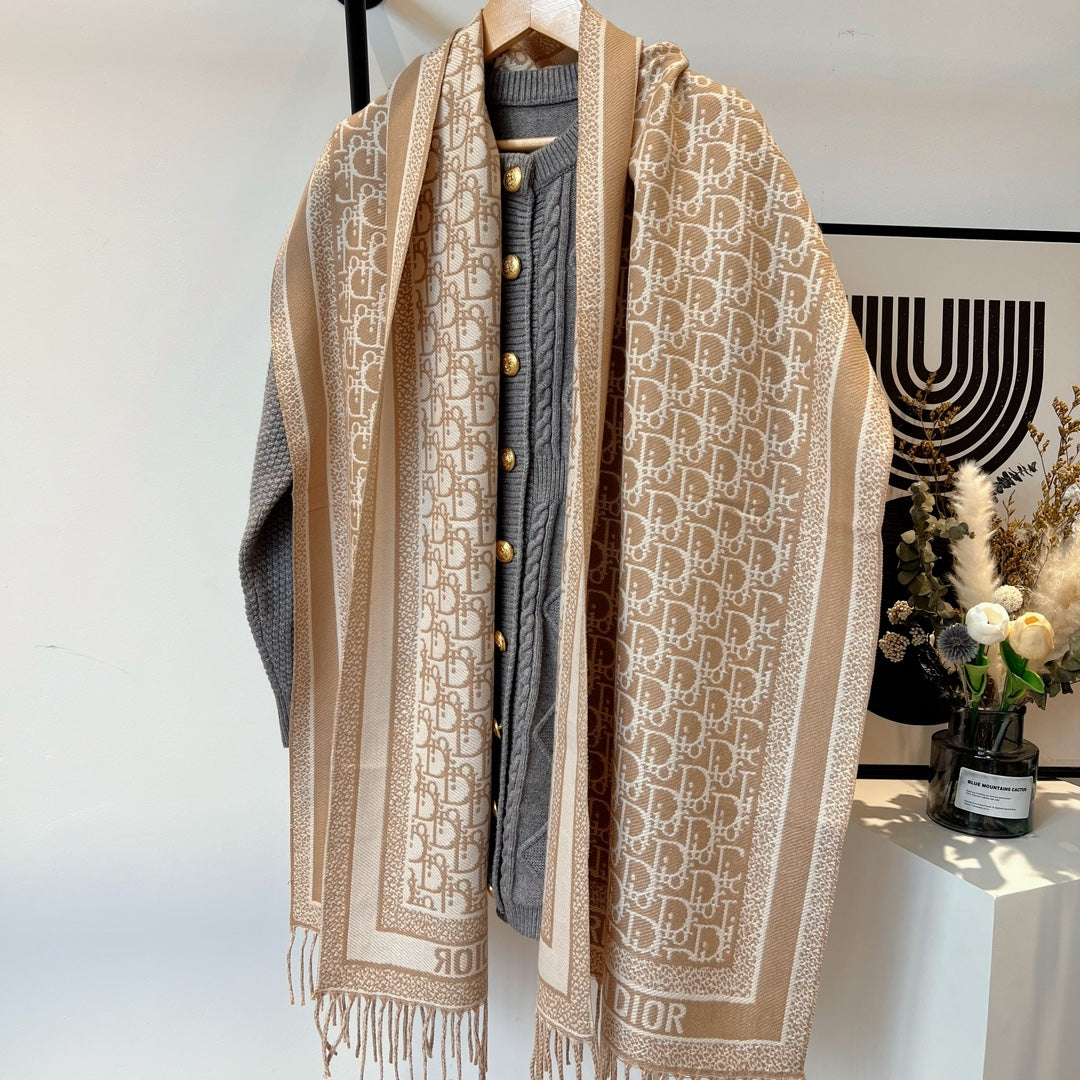 Fashion CD diagonal stripes scarf