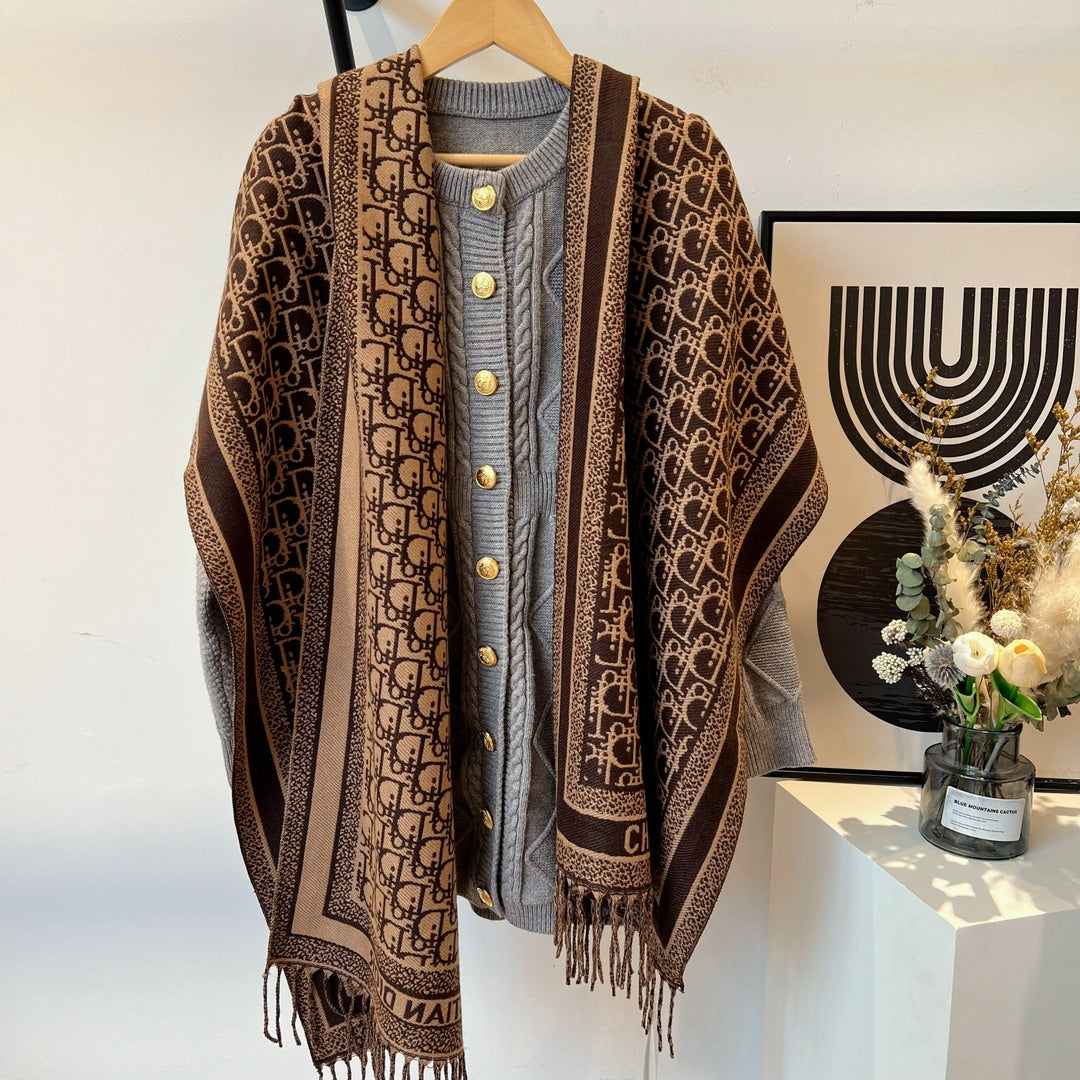 Fashion CD diagonal stripes scarf