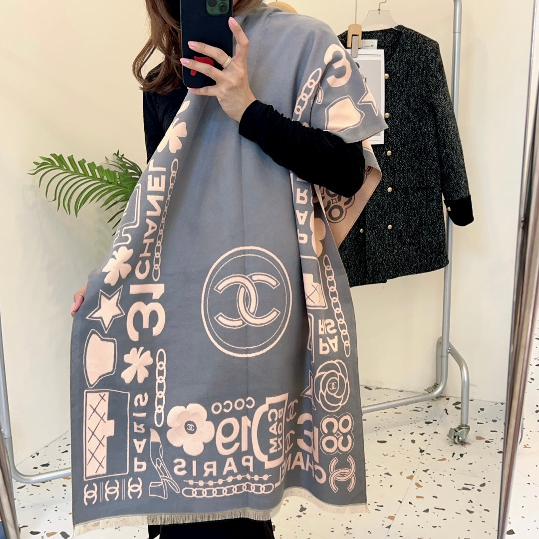 Fashion CC letter scarf