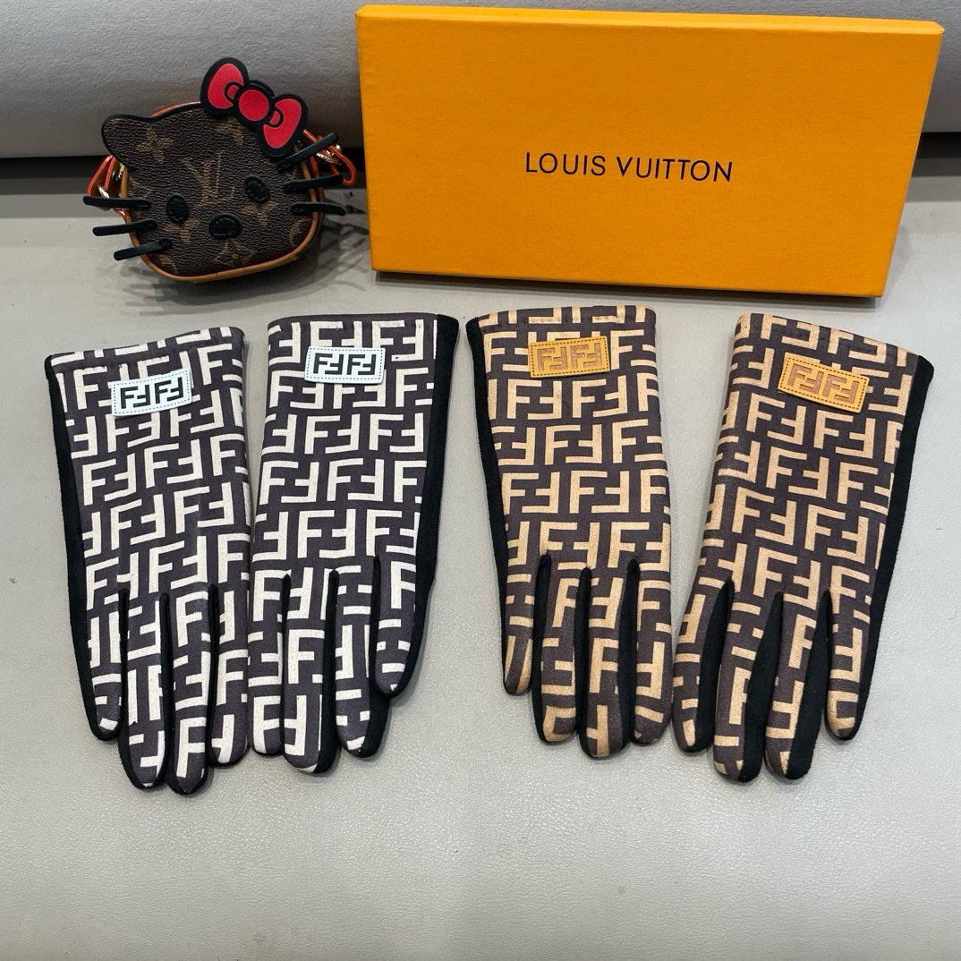 Classic FF letter jacquard gloves