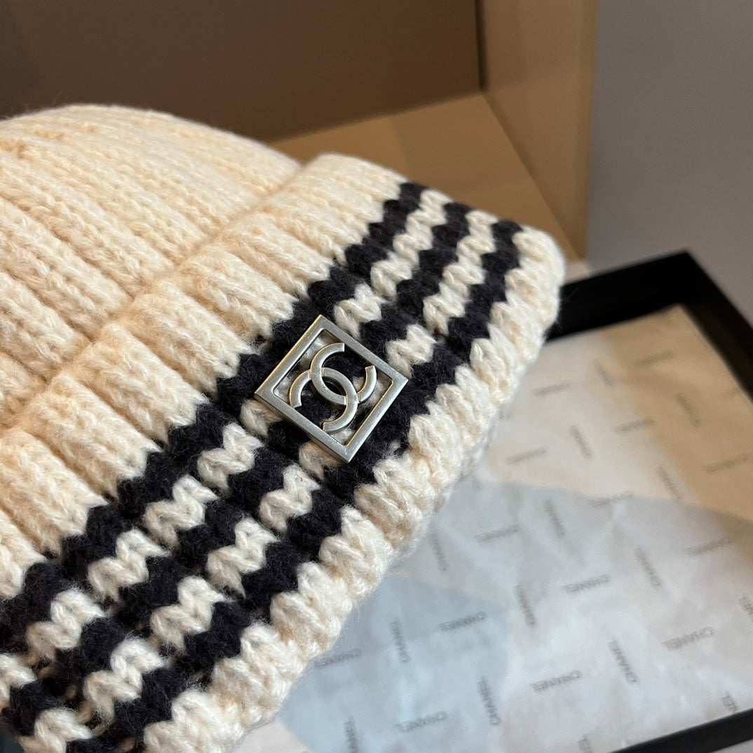 Fashion plush CC knitted hat