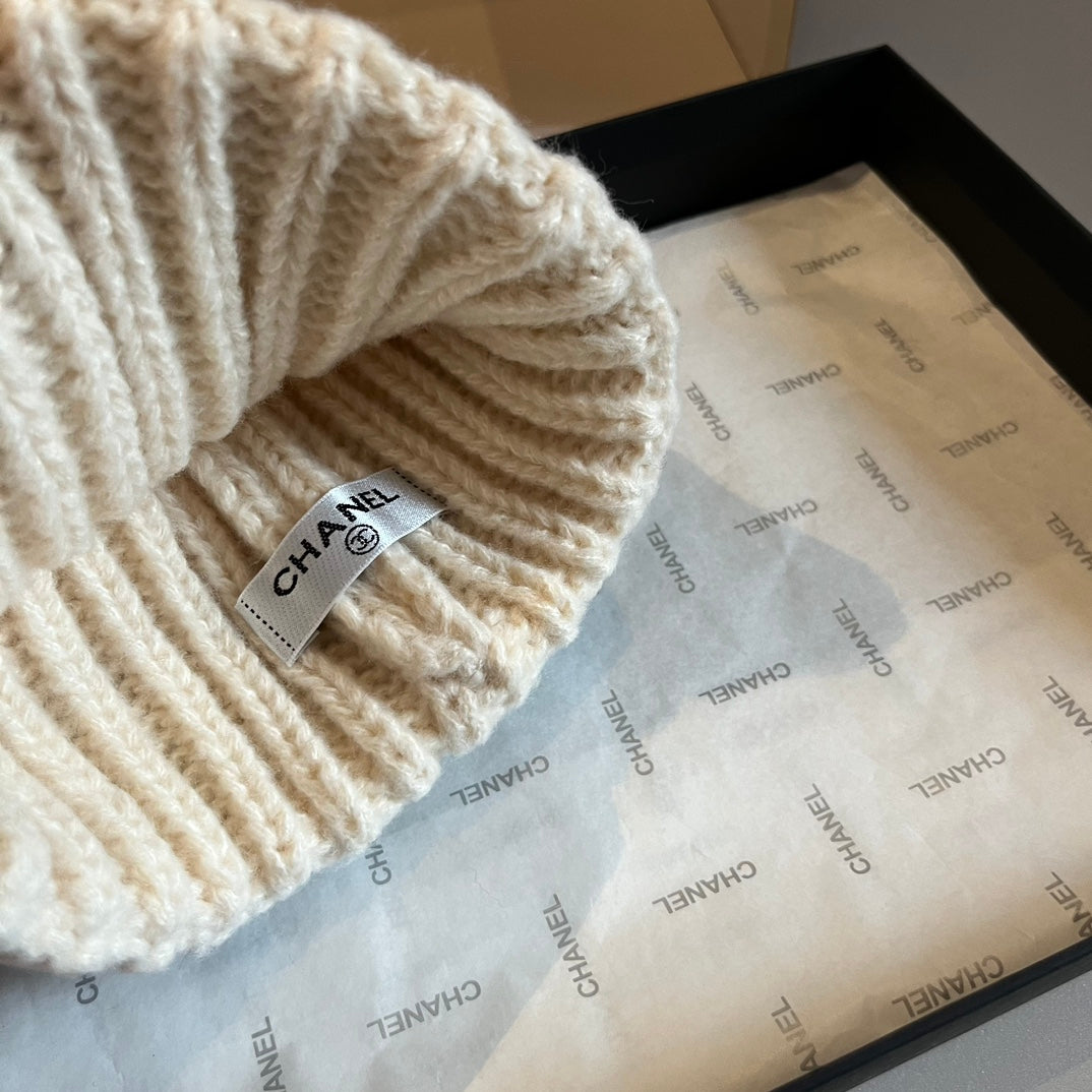 Fashion plush CC knitted hat