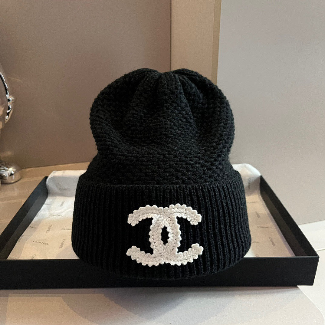 Fashion plush CC knitted hat