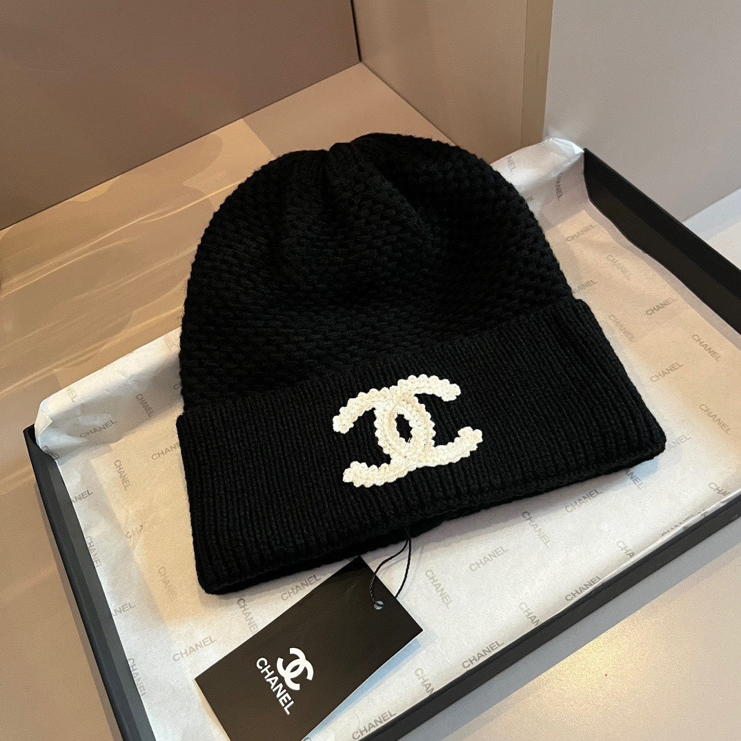 Fashion plush CC knitted hat