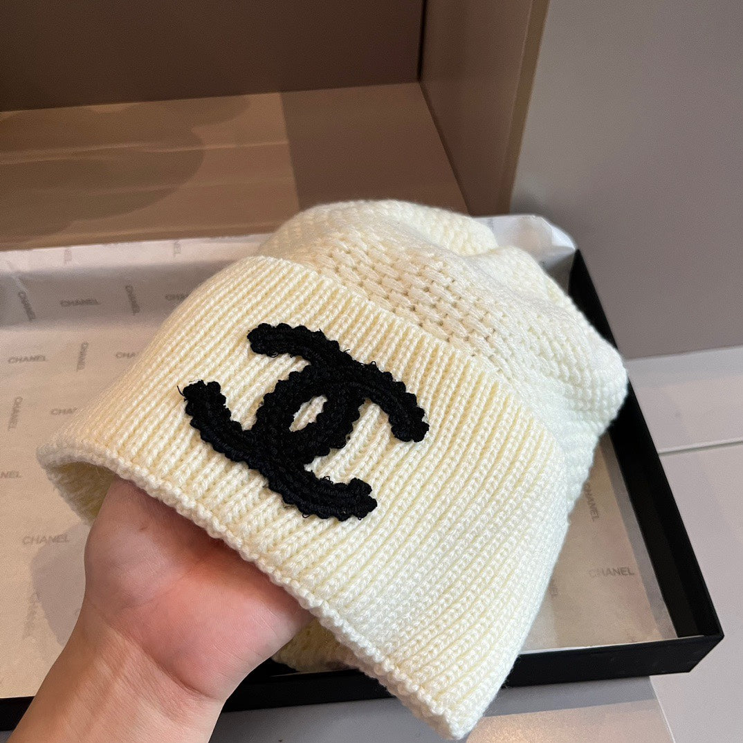 Fashion plush CC knitted hat