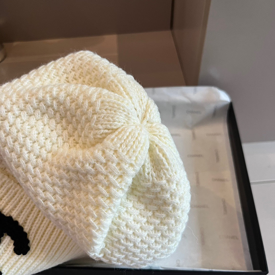 Fashion plush CC knitted hat