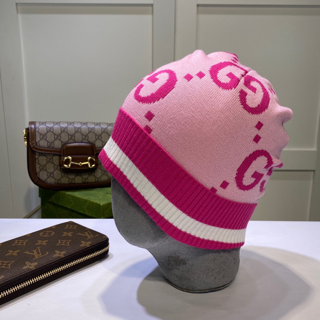 Fashion plush GG knitted hat