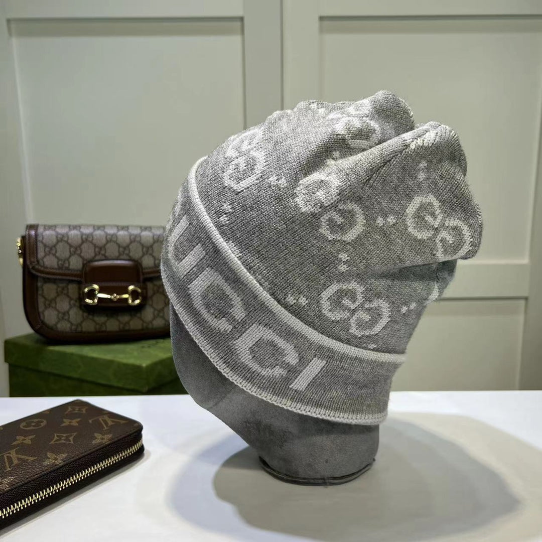 Fashion plush GG knitted hat