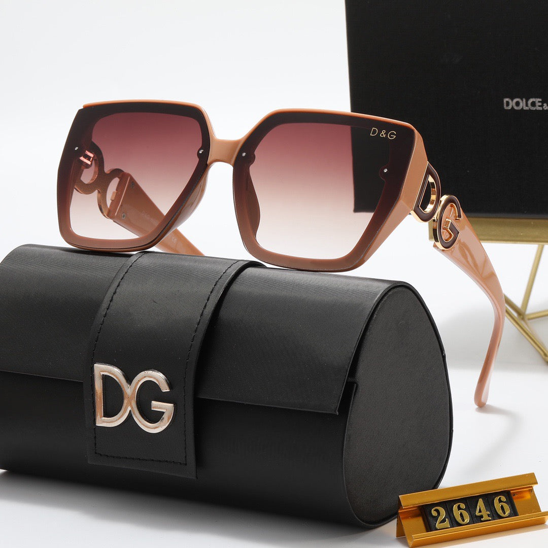 5-color fashionable DG letter temple sunglasses