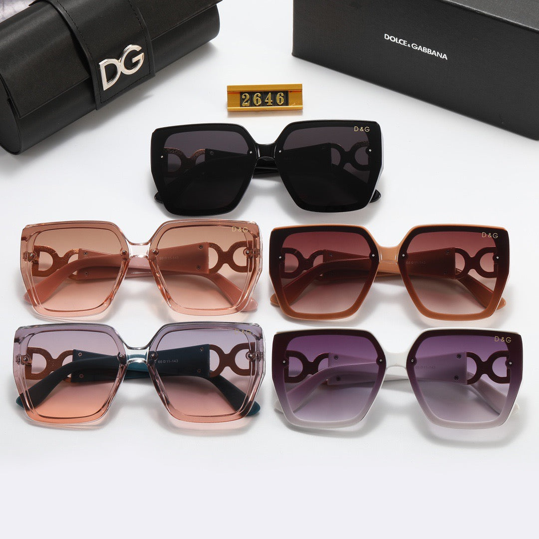 5-color fashionable DG letter temple sunglasses