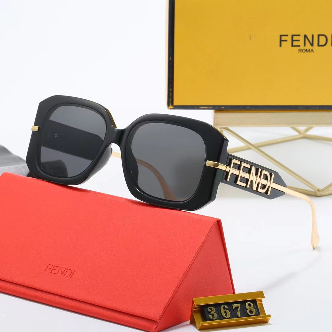 4-color fashionable FF printed temple polarized sunglasses