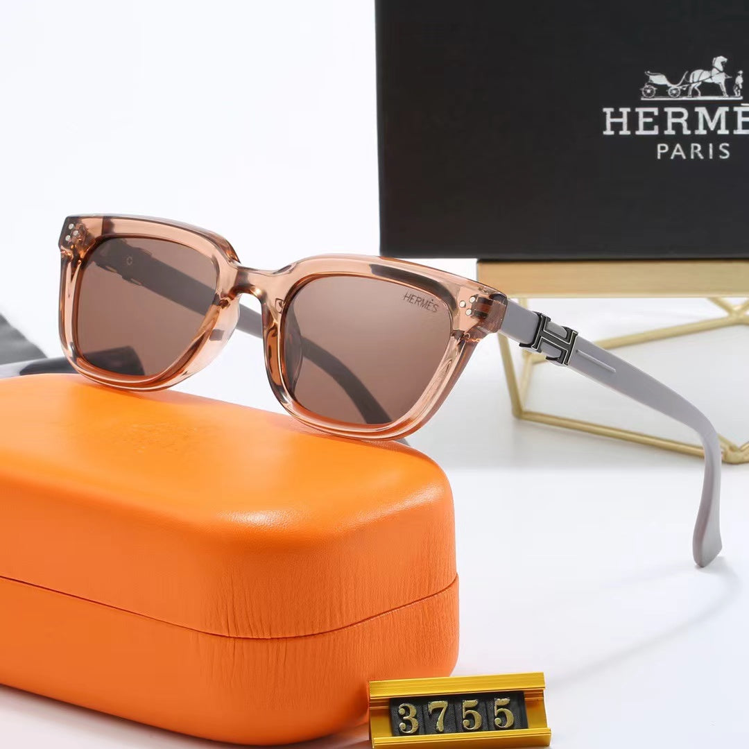 4-color fashionable HE letter temple polarized sunglasses