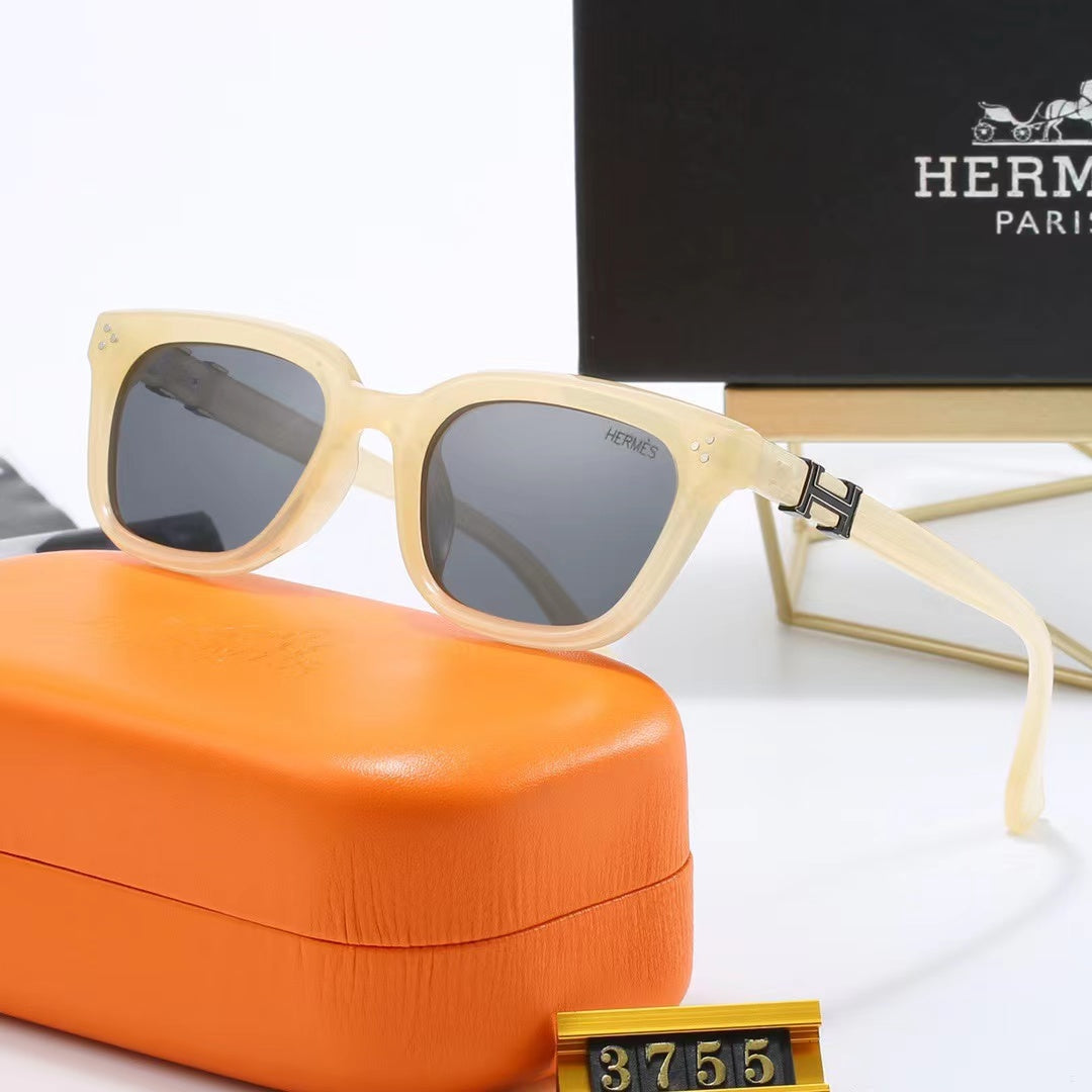 4-color fashionable HE letter temple polarized sunglasses