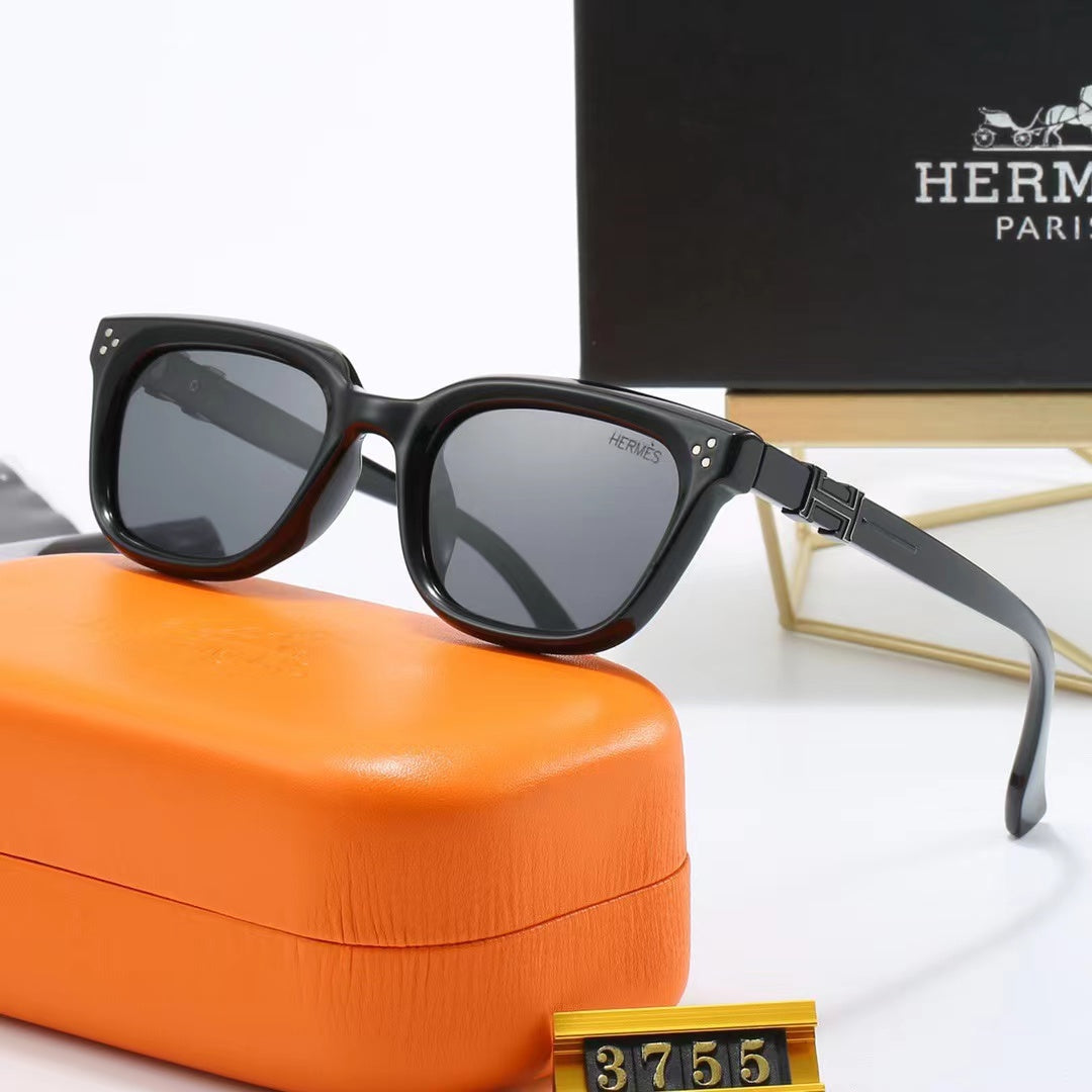 4-color fashionable HE letter temple polarized sunglasses