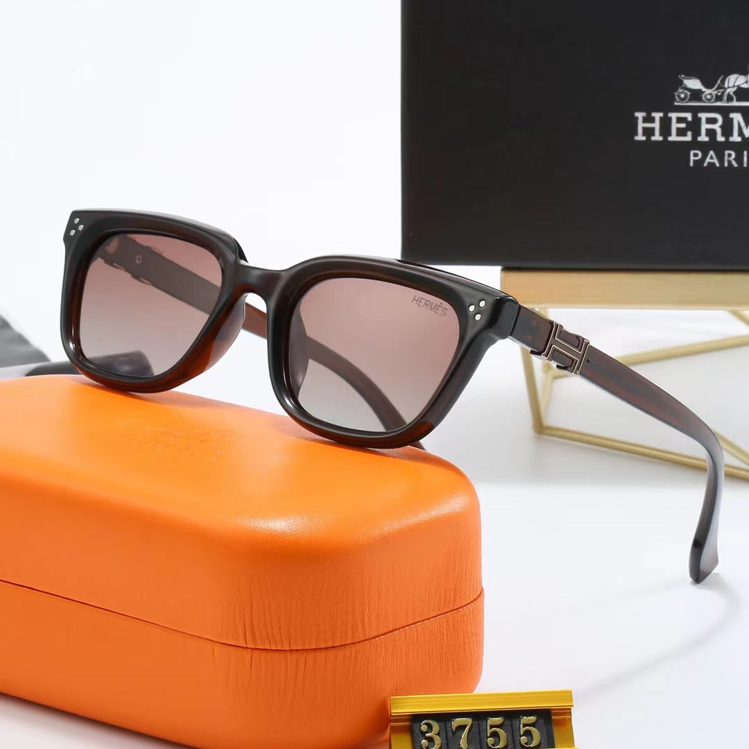 4-color fashionable HE letter temple polarized sunglasses