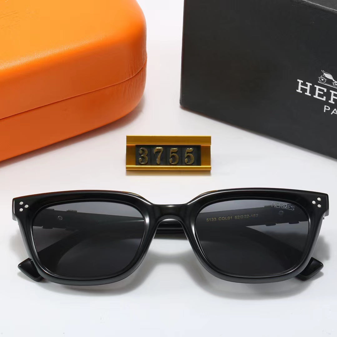 4-color fashionable HE letter temple polarized sunglasses