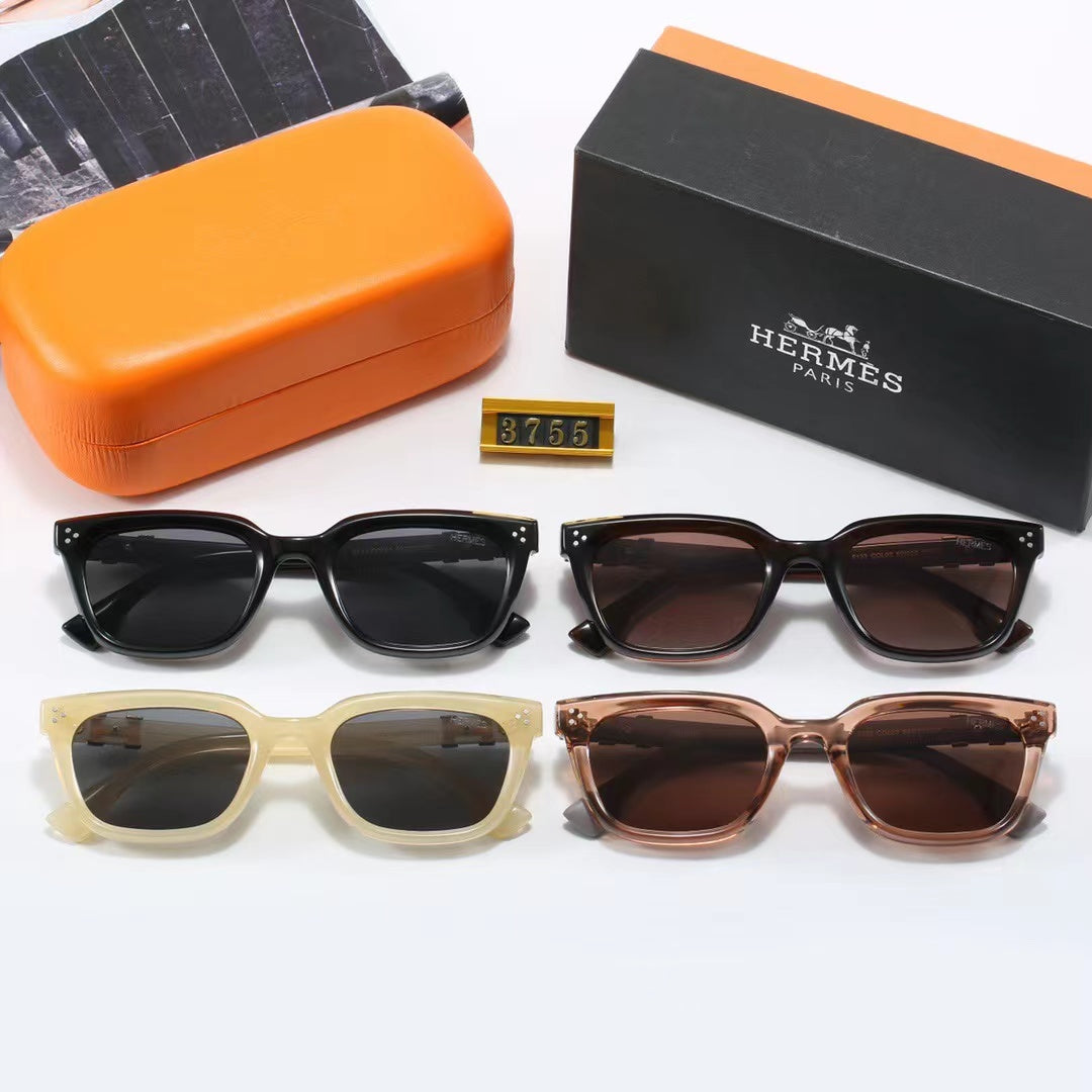 4-color fashionable HE letter temple polarized sunglasses