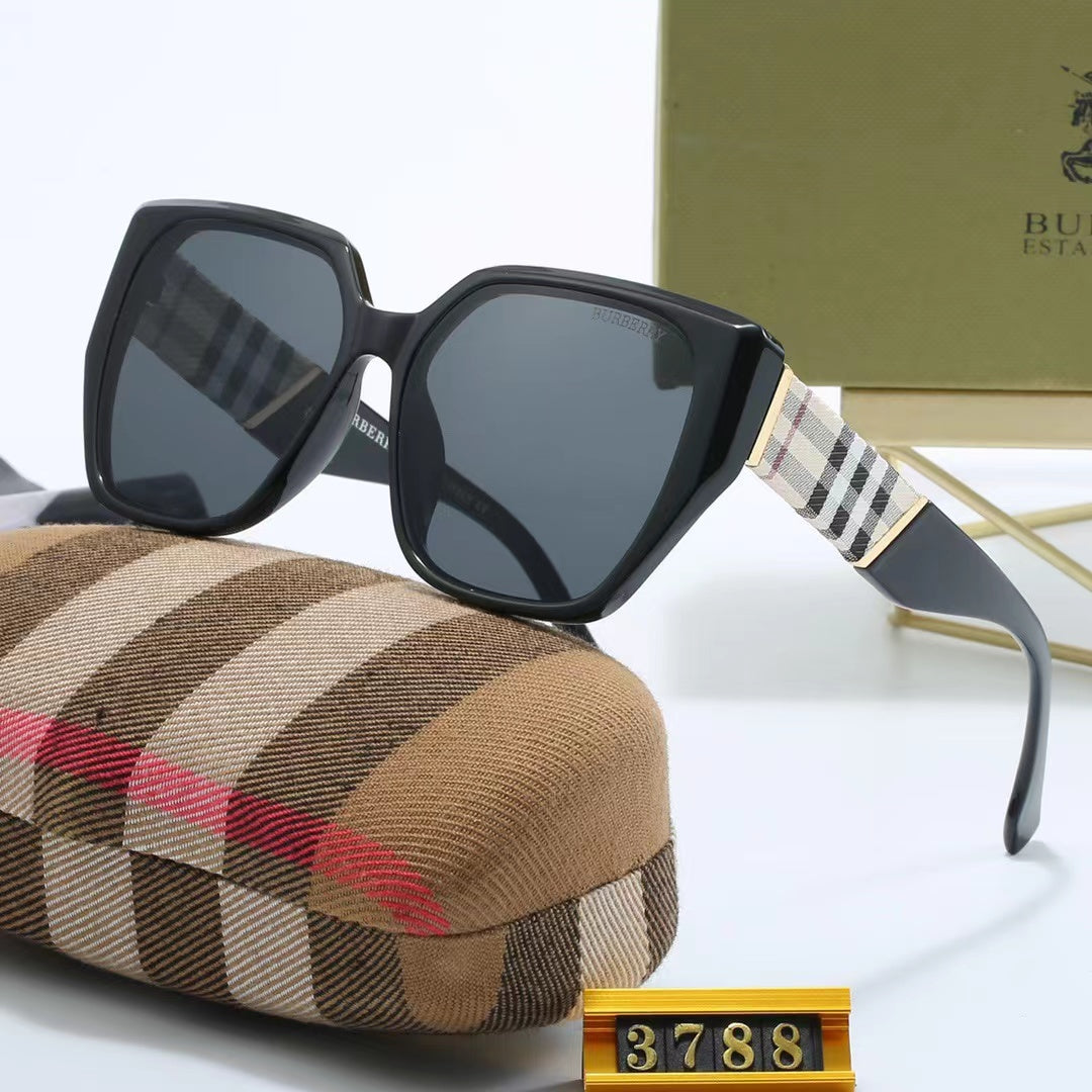 5-color fashionable BUR letter temple polarized sunglasses