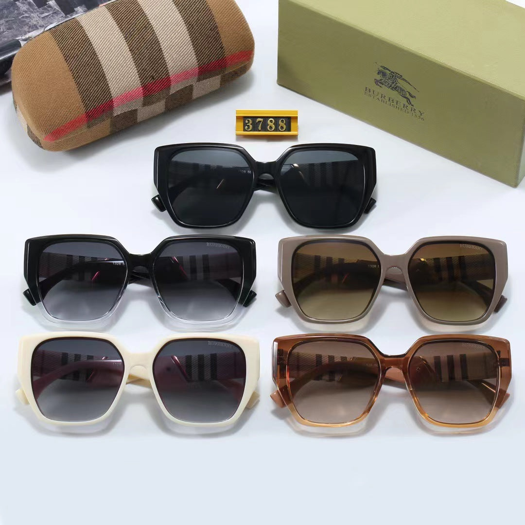 5-color fashionable BUR letter temple polarized sunglasses