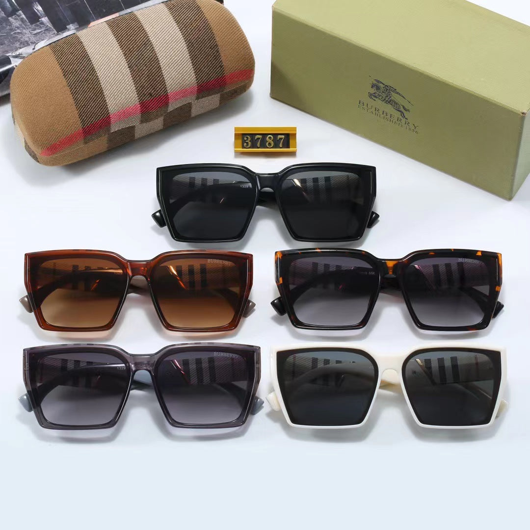 5-color fashionable BUR letter temple polarized sunglasses