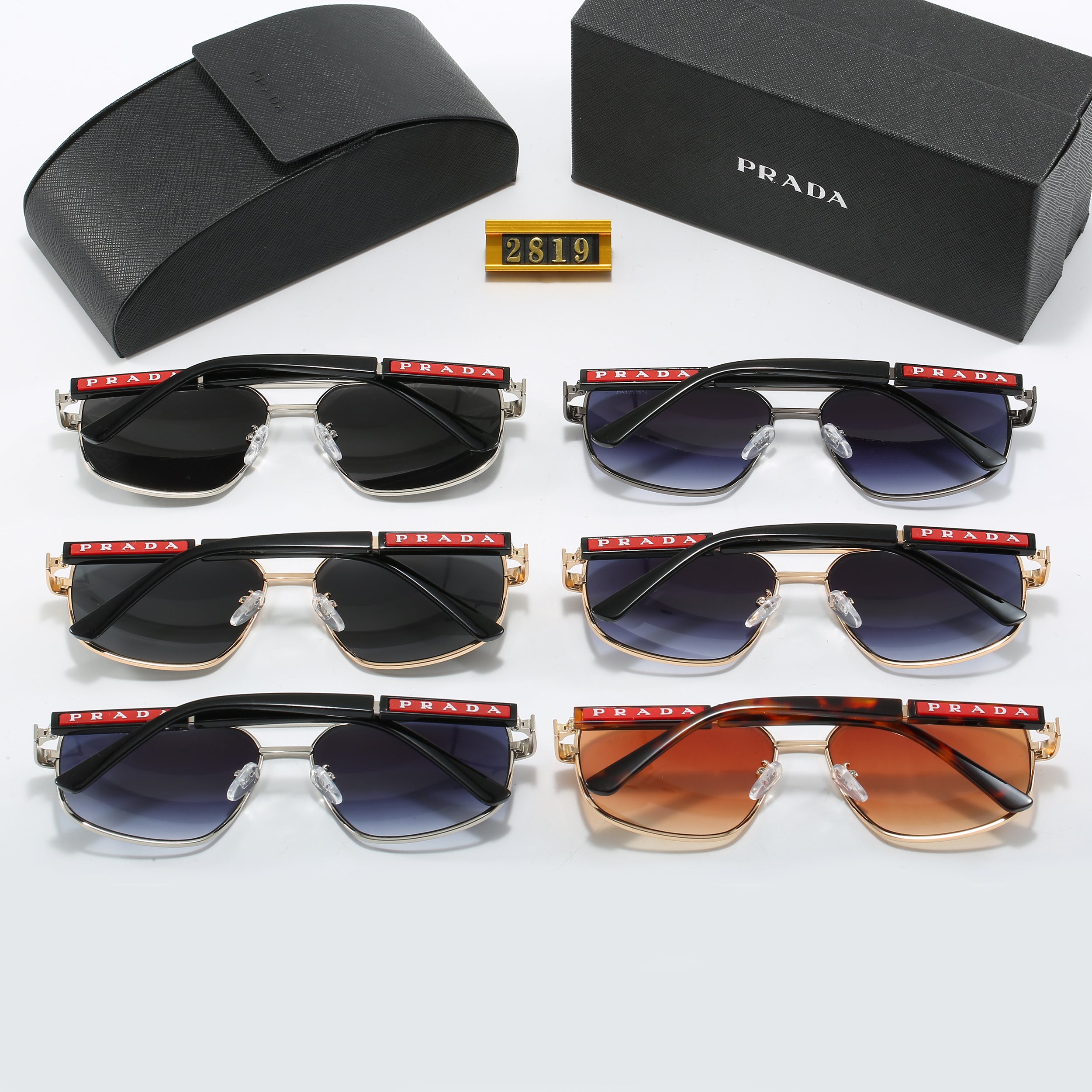 6-color fashionable PA letter printed lens sunglasses