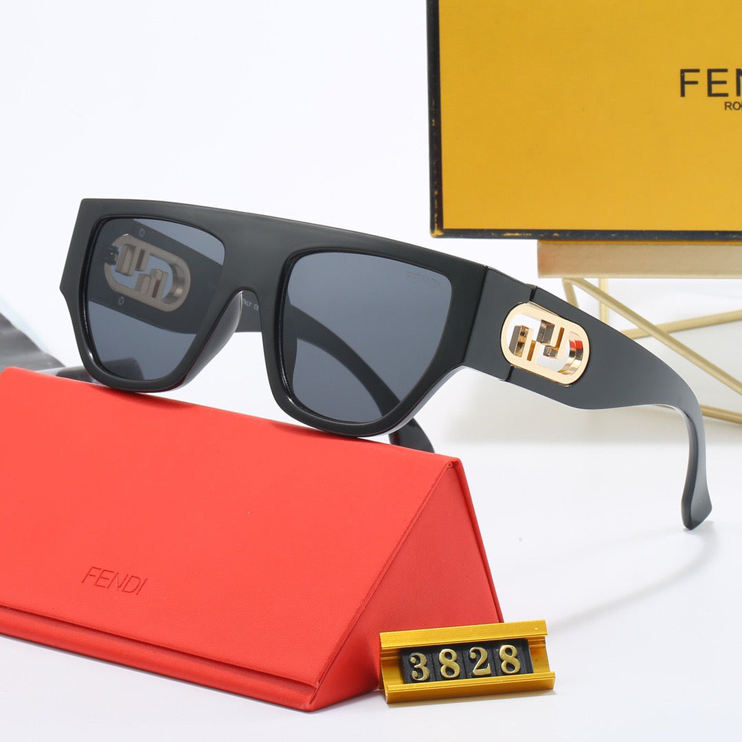 4-color fashionable FF letter print lens sunglasses