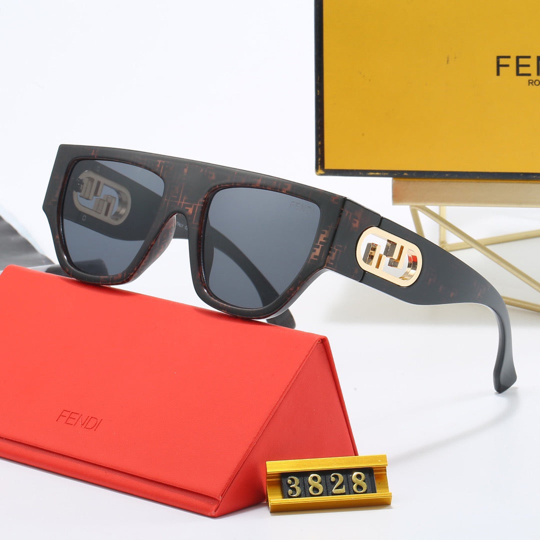 4-color fashionable FF letter print lens sunglasses