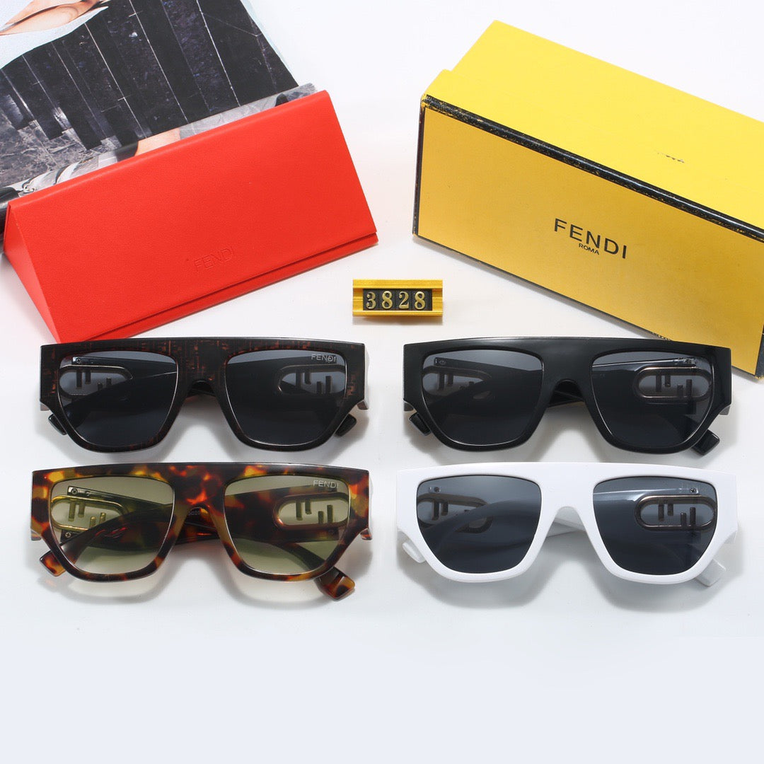 4-color fashionable FF letter print lens sunglasses