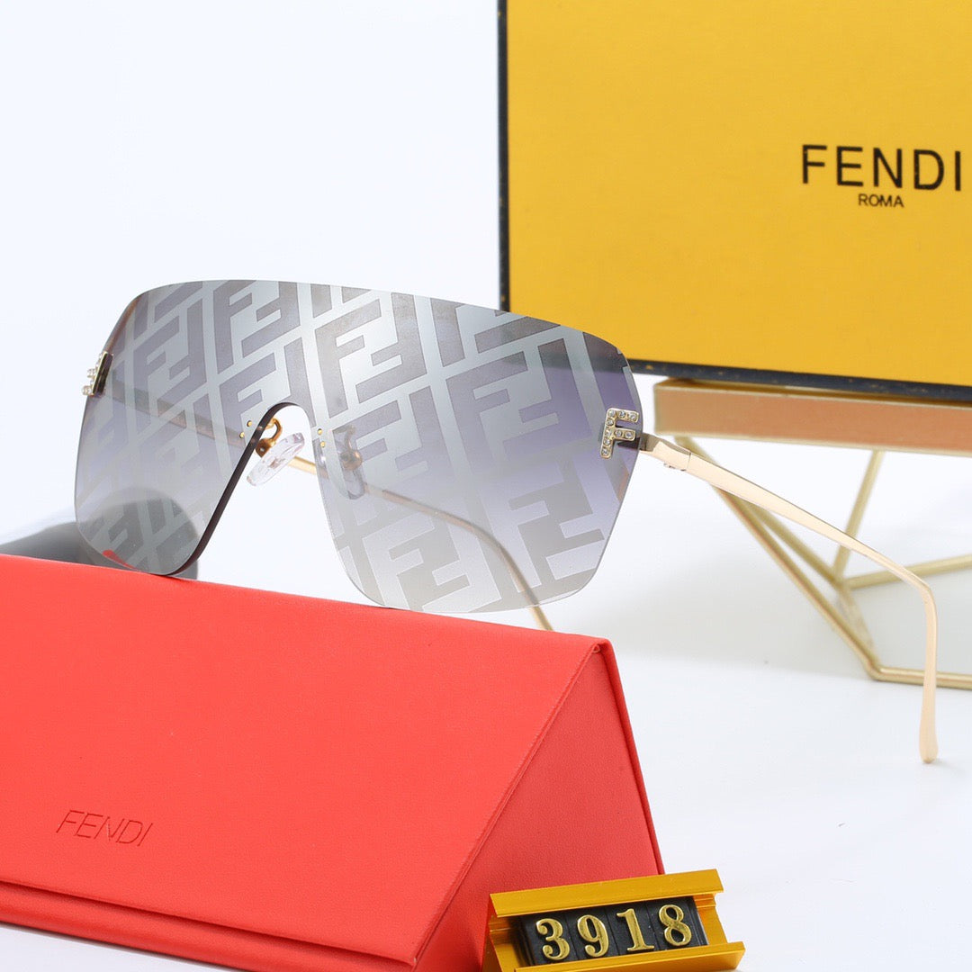 5-color fashionable FF letter temple sunglasses