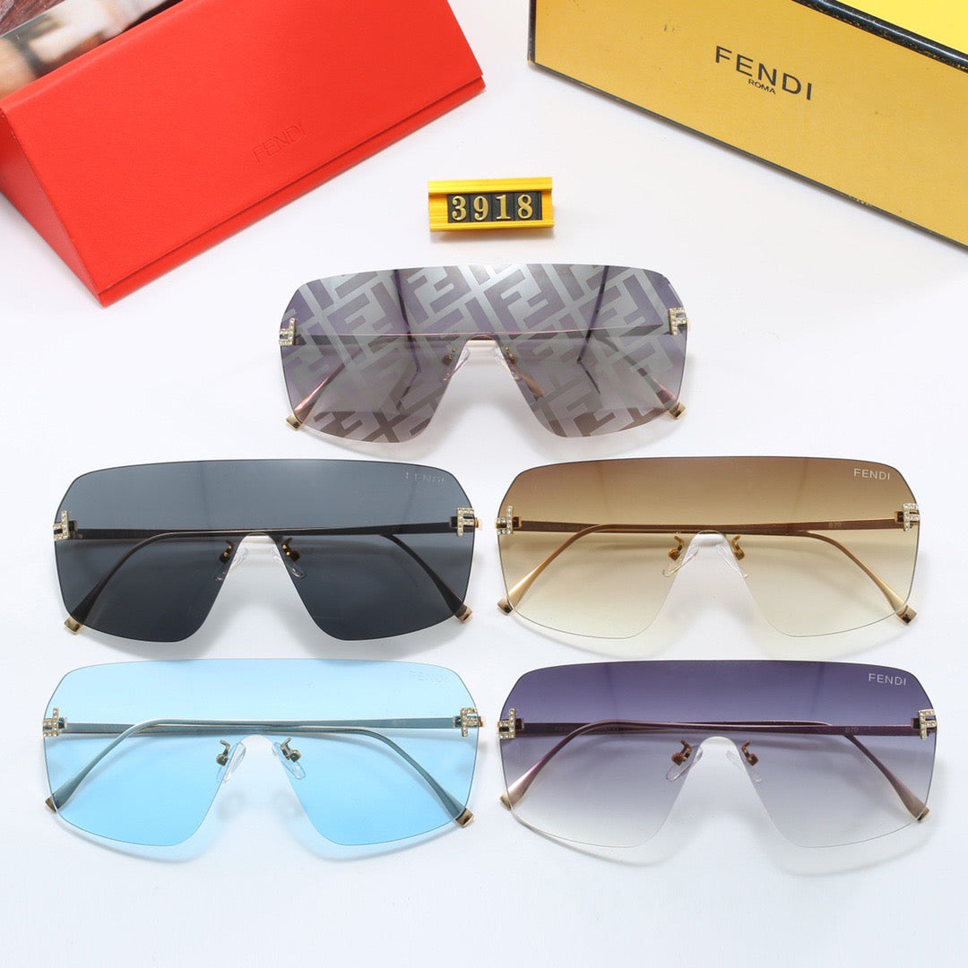 5-color fashionable FF letter temple sunglasses