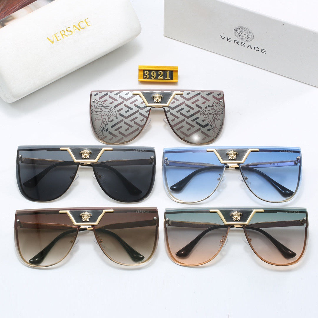 5-color fashion VE letter temple sunglasses