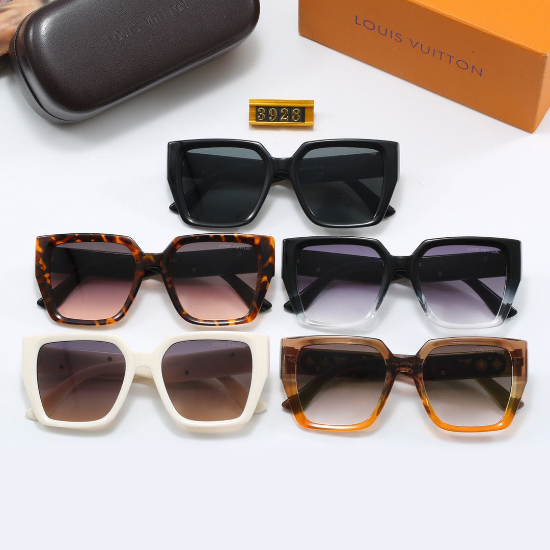 5-color fashion four-leaf clover letter temple sunglasses