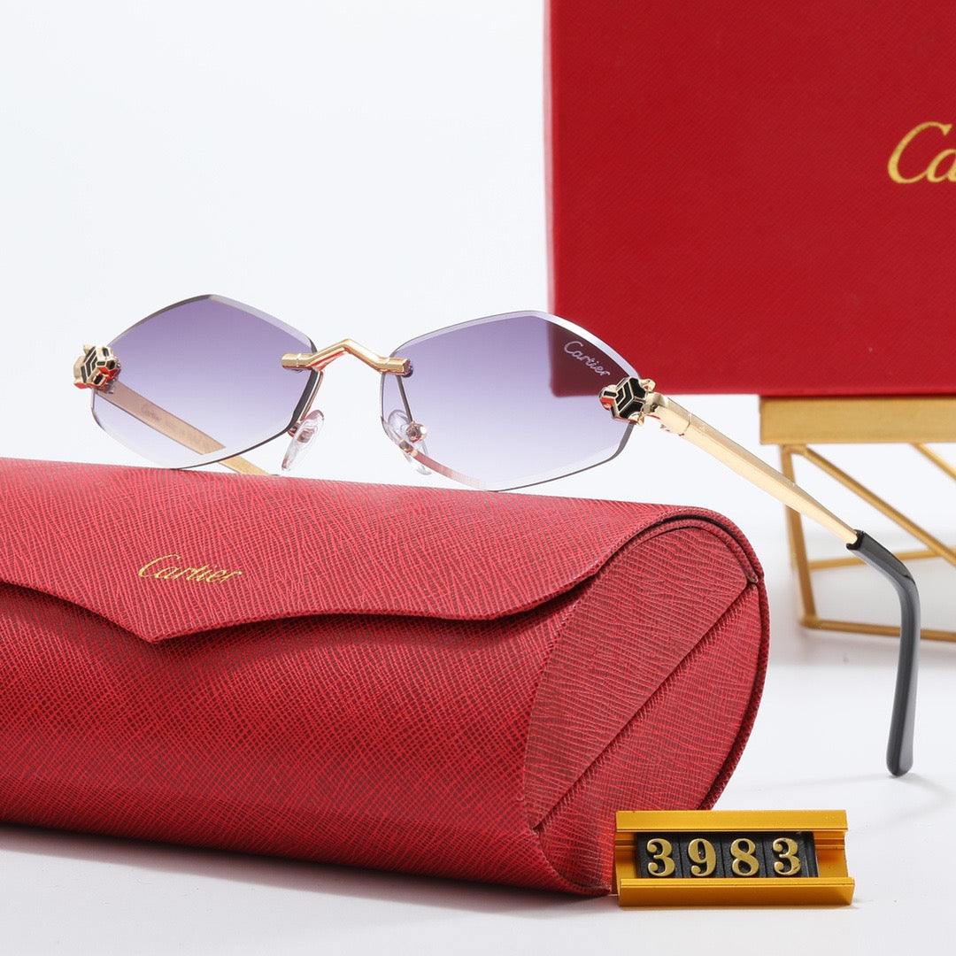 5-color luxury CAR letter printed frame sunglasses