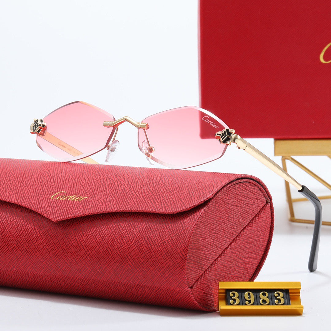 5-color luxury CAR letter printed frame sunglasses