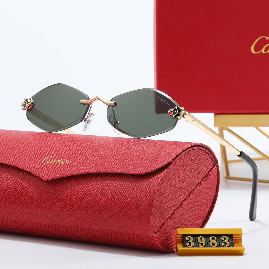 5-color luxury CAR letter printed frame sunglasses