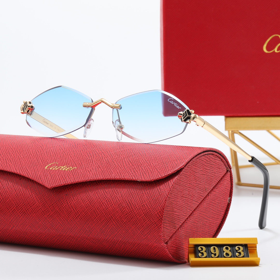 5-color luxury CAR letter printed frame sunglasses