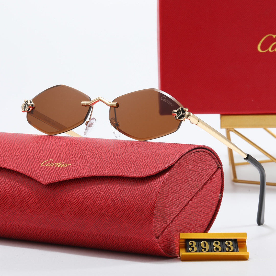 5-color luxury CAR letter printed frame sunglasses