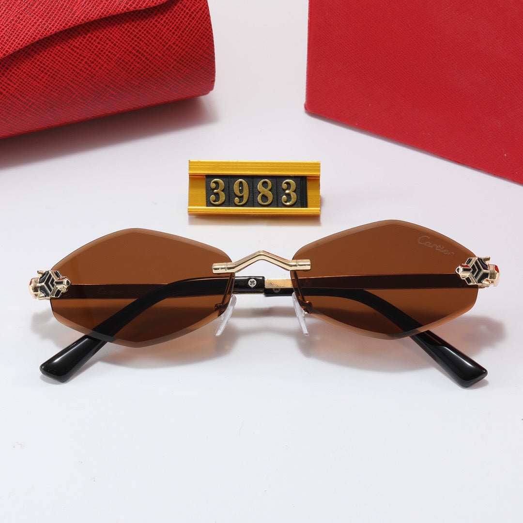 5-color luxury CAR letter printed frame sunglasses