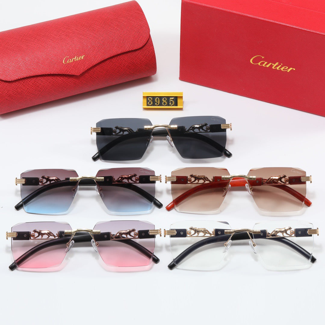 5-color luxury CAR letter print frame sunglasses