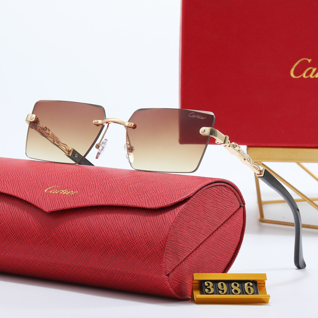 5-color luxury CAR letter print frame sunglasses