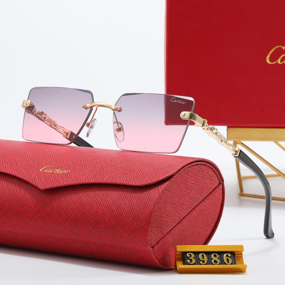 5-color luxury CAR letter print frame sunglasses