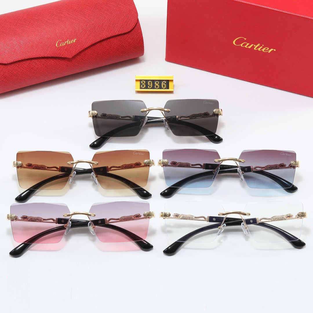 5-color luxury CAR letter print frame sunglasses