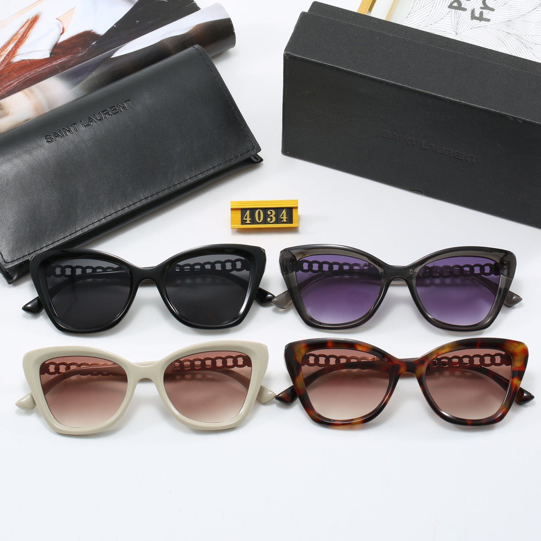 4-color fashionable new YSL letter sunglasses